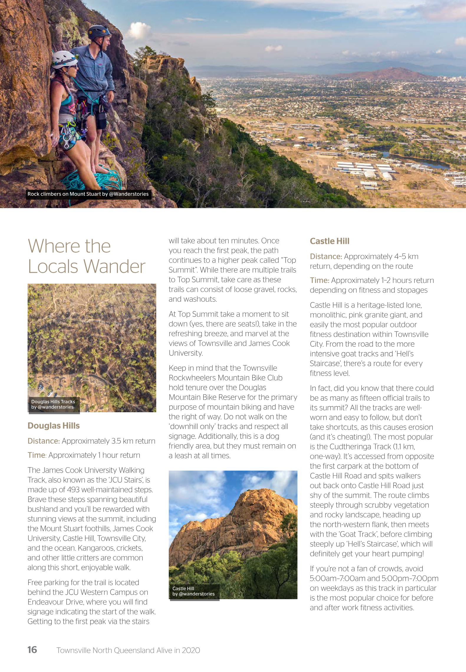 Alive in 2020 guide spread: Where the Locals Wander by Luen Warneke and Jodie Rummer of Wanderstories